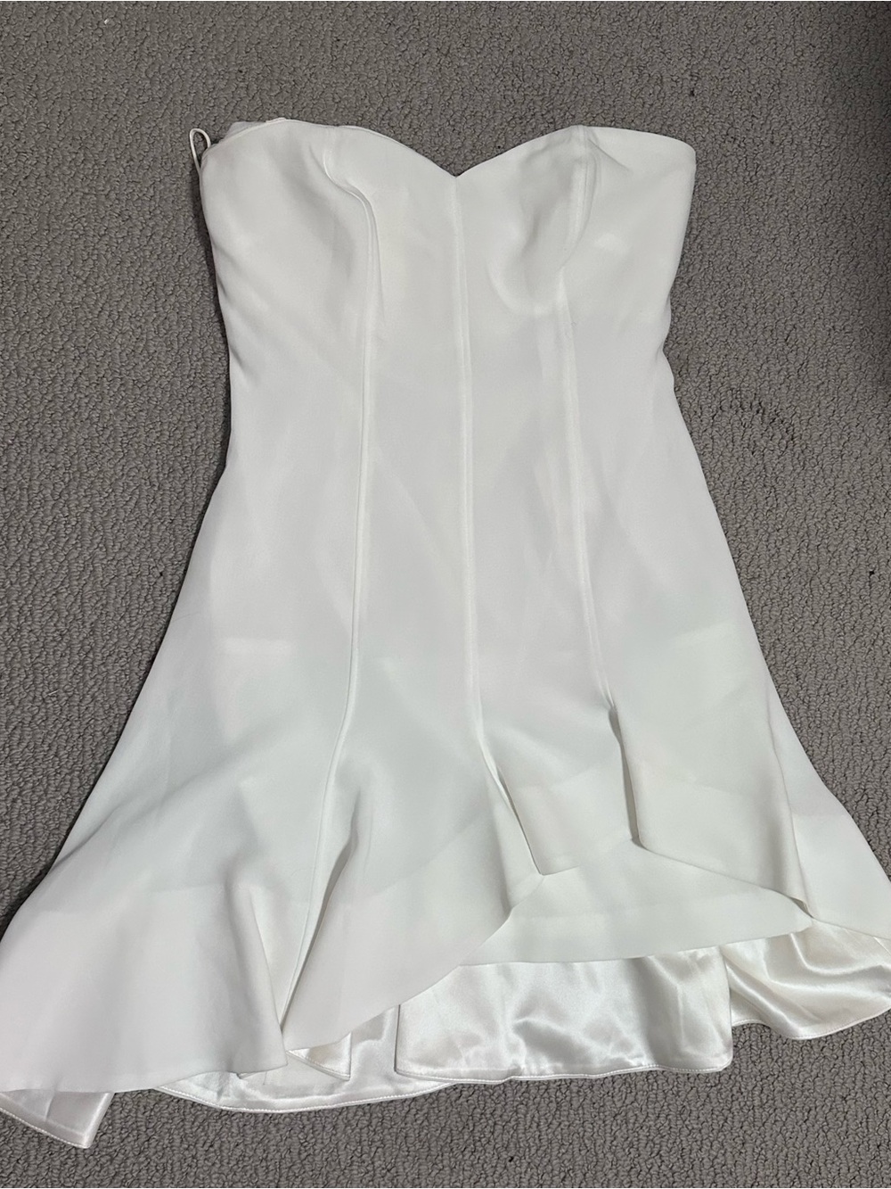 Cinq à Sept Devon Dress White Strapless Ruffle | Size 4 | NWT | MSRP $483